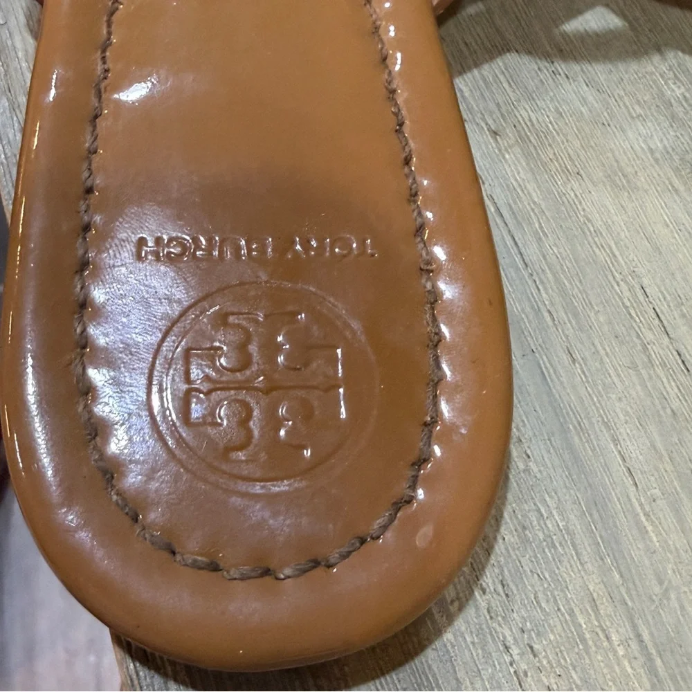Tory Burch Tan Leather Classic Thong Sandals - Picture 4 of 10